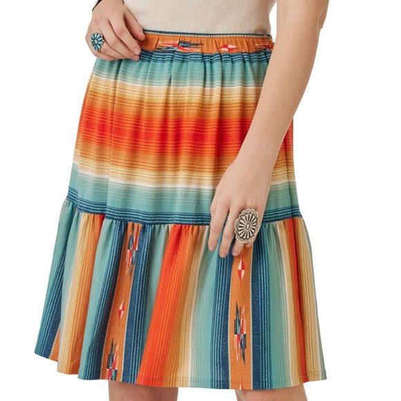 NWT Double D Ranch Pony Show Skirt Bohemian Boho Western Colorful Midi - Picture 2 of 6